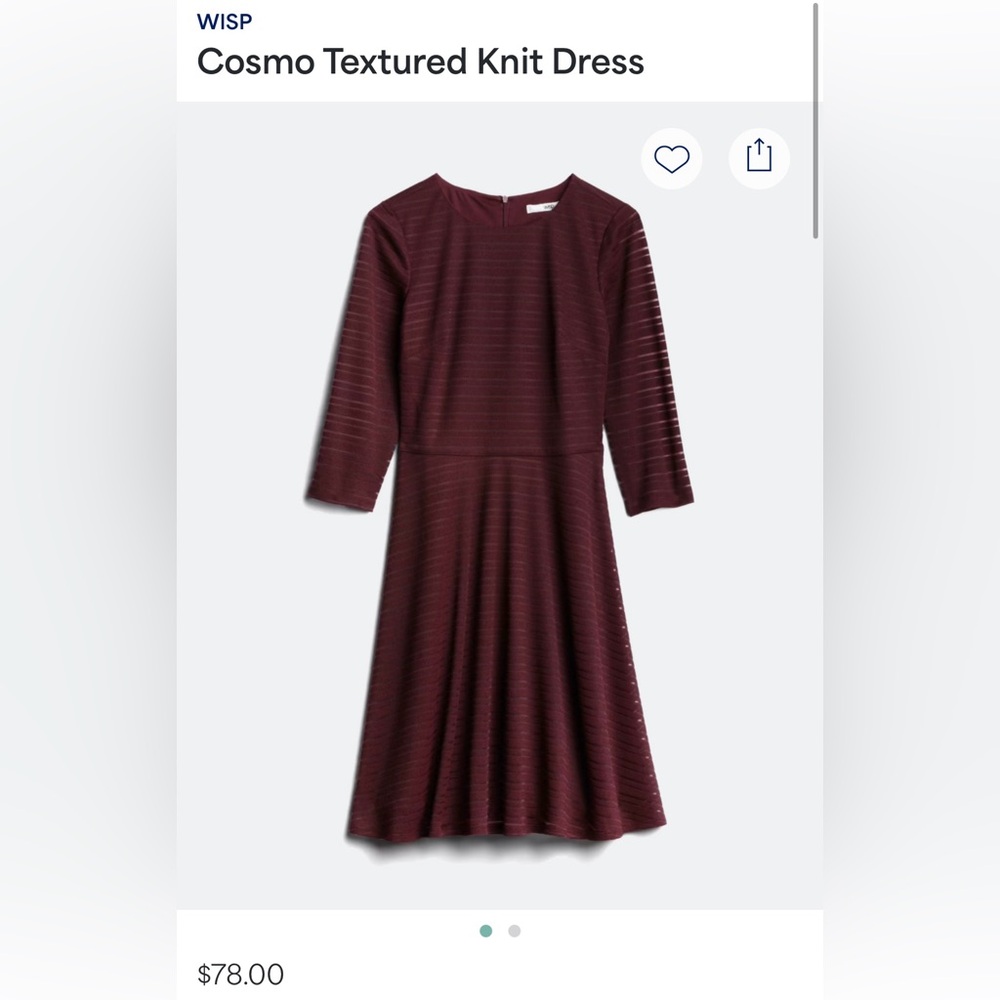 Wisp Burgundy Long Sleeve Dress - Size - XS / US 0